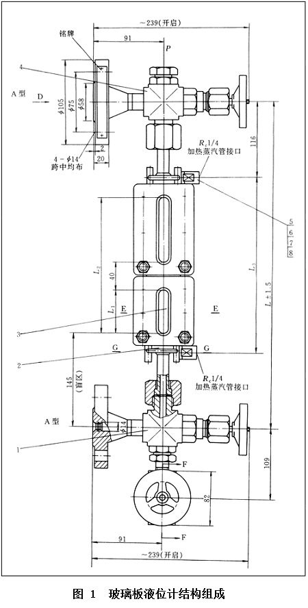 玻璃板液位计结构