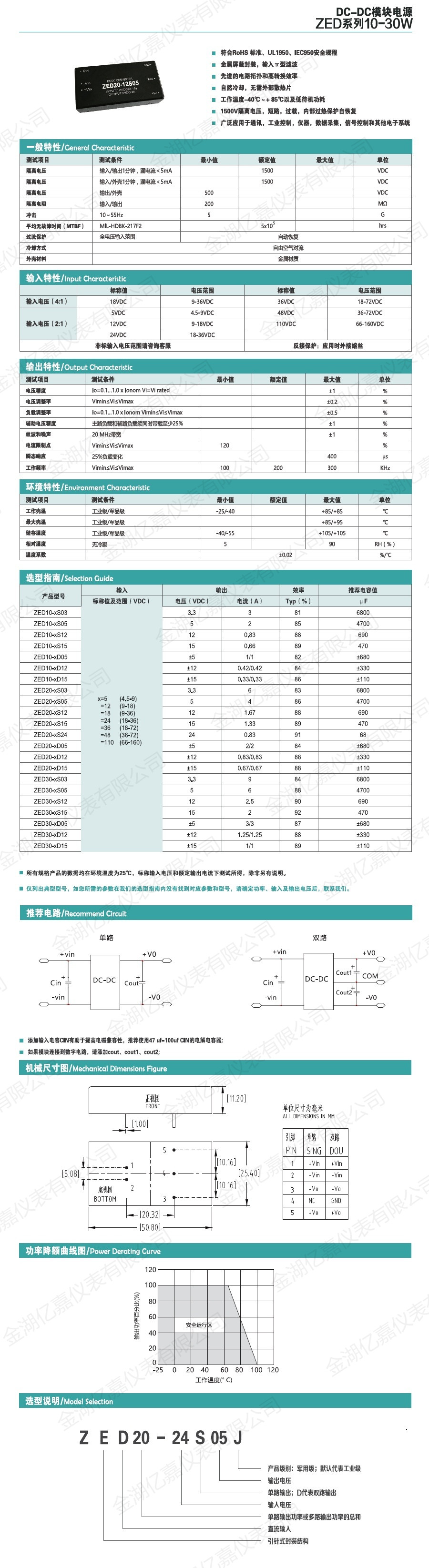 ZED模块电源10-30W