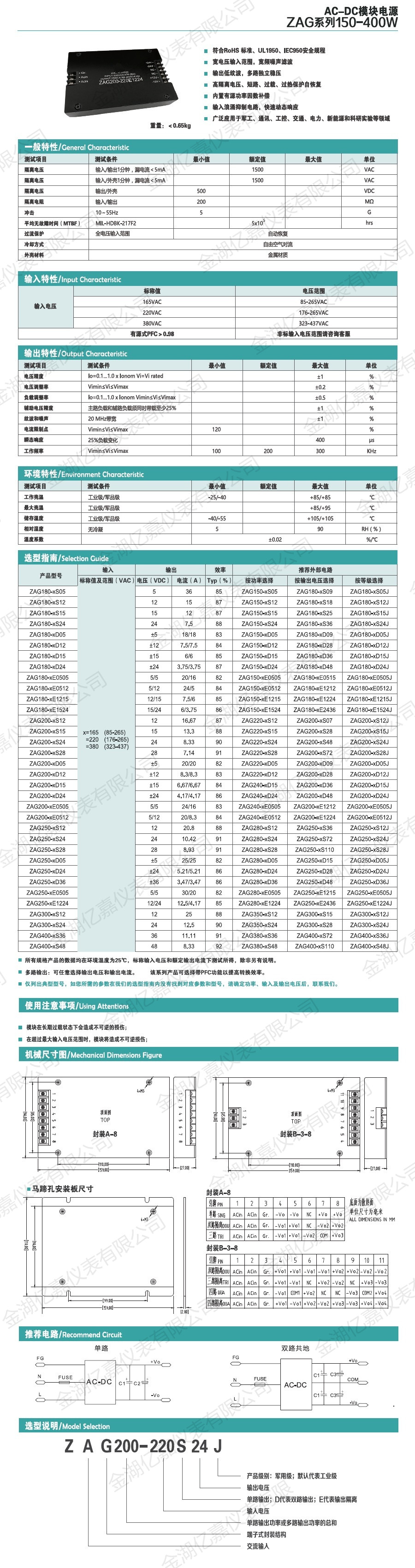 ZAG模块电源150-400W